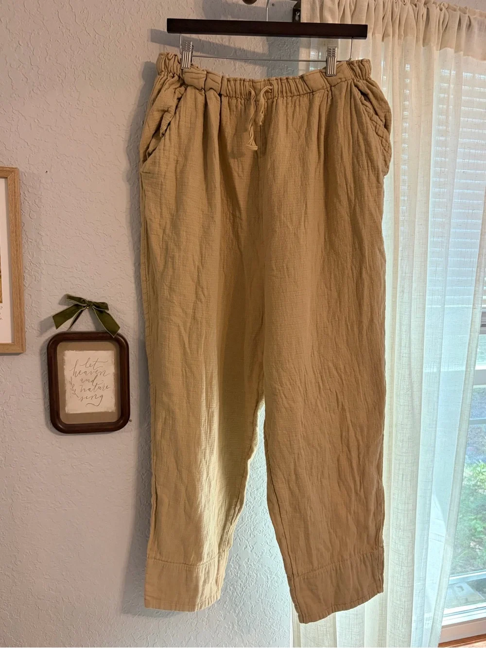 Free People Light Brown Casual Drawstring Women’s Pants